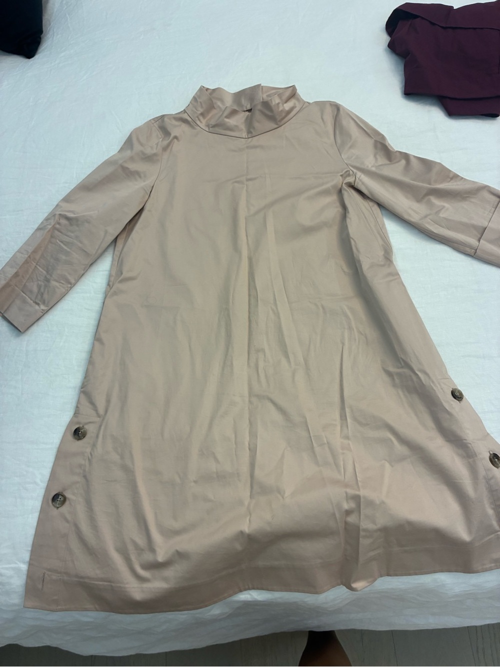 COS Pale Pink A-Line Shift Dress with Button Side Detail - Picture 2 of 3